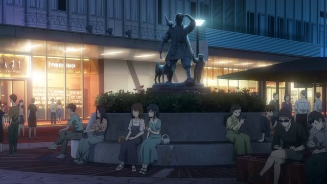 Reunion at the Momotaro Statue